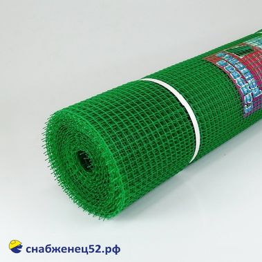 Сетка пластиковая, ячейка квадрат 15*15, зеленая, (1*20м) (п.м)